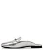 Color:Silver Leather - Image 5 - Emiline-Mule Leather Chain Detail Mules