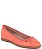 Color:Apricot - Image 1 - Essential Leather Slip On Bow Detail Ballet Flats