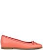 Color:Apricot - Image 2 - Essential Leather Slip On Bow Detail Ballet Flats