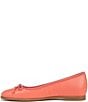 Color:Apricot - Image 5 - Essential Leather Slip On Bow Detail Ballet Flats