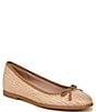 Color:Tan Straw - Image 1 - Essential Straw Slip On Bow Detail Ballet Flats