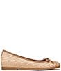 Color:Tan Straw - Image 2 - Essential Straw Slip On Bow Detail Ballet Flats