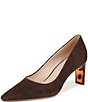 Naturalizer Estee Suede Snip Toe Tortoise Heel Pumps - Image 6
