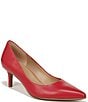 Color:Crantini Red - Image 1 - Everly Leather Kitten Heel Pumps