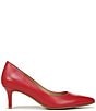 Color:Crantini Red - Image 2 - Everly Leather Kitten Heel Pumps
