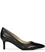 Color:Black Leather - Image 2 - Everly Leather Kitten Heel Pumps