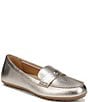 Color:Warm Silver - Image 1 - Evie Leather Ornament Detail Slip On Loafers