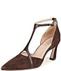 Naturalizer Ezlyn Suede Pointed Toe T-Strap Dress Pumps - Image 6