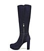 Color:French Navy - Image 5 - Fenna Suede Platform Knee High Dress Boots