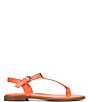 Color:Orange Pop - Image 2 - Fifi Leather Toe Loop Flat Thong Sandals