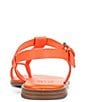 Color:Orange Pop - Image 3 - Fifi Leather Toe Loop Flat Thong Sandals