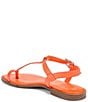 Color:Orange Pop - Image 4 - Fifi Leather Toe Loop Flat Thong Sandals