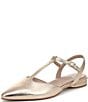 Naturalizer Harlie Metallic Leather Pointed Toe T-Strap Dress Flats - Image 6