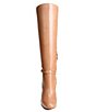 Color:Cafe - Image 6 - Henny Leather Knee-High Buckle Detail Tall Dress Boots