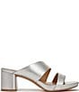 Color:Metallic Silver - Image 2 - Inez Block Heel Slide Dress Sandals