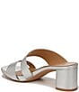 Color:Metallic Silver - Image 4 - Inez Block Heel Slide Dress Sandals