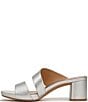 Color:Metallic Silver - Image 5 - Inez Block Heel Slide Dress Sandals