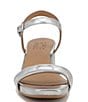 Color:Silver Metallic - Image 6 - Izzy Leather Ankle Strap Block Heel Sandals
