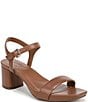 Naturalizer Izzy Leather Square Toe Ankle Strap Block Heel Dress Sandals - Image 1