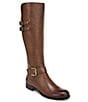 Color:Cinnamon WC - Image 1 - Jessie Wide Calf Leather Buckle Riding Boots