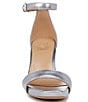 Color:Light Blue Metallic - Image 6 - Joy Ankle Strap Leather Square Toe Block Heel Dress Sandals