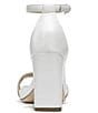 Color:White - Image 3 - Joy Ankle Strap Leather Square Toe Block Heel Dress Sandals
