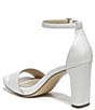 Color:White - Image 4 - Joy Ankle Strap Leather Square Toe Block Heel Dress Sandals