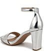 Color:Silver - Image 4 - Joy Metallic Block Heel Ankle Strap Dress Sandals