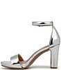 Color:Silver - Image 5 - Joy Metallic Block Heel Ankle Strap Dress Sandals