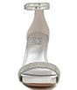 Color:Silver - Image 6 - Joy-Sparkle Ankle Strap Metallic Block Heel Dress Sandals