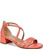 Color:Apricot Blush - Image 1 - June Leather Strappy Crisscross Dress Sandals