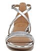 Color:Silver - Image 6 - June Metallic Strappy Crisscross Dress Sandals