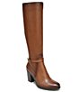Color:Cider Spice - Image 1 - Kalina Narrow Calf Leather Tall Shaft Boots