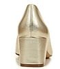 Color:Champagne - Image 3 - Karina Metallic Leather Block Heel Pumps
