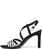 Color:Black - Image 5 - Kimberly Strappy Satin Rhinestone Embellished Dress Sandals