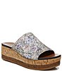Color:Satin Floral - Image 1 - Kirstin Floral Platform Slip-On Wedge Sandals