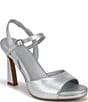 Color:Silver - Image 1 - Lala Leather Ankle Strap Sandals