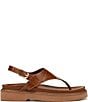 Naturalizer Laurel Croco Embossed Leather Thong Platform Sandals - Image 3