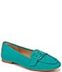 Color:Jade Green - Image 1 - Lola Suede Buckle Detail Loafers