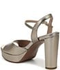 Naturalizer Marigold Metallic Leather Ankle Strap Platform Block Heel Sandals - Image 4