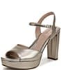 Naturalizer Marigold Metallic Leather Ankle Strap Platform Block Heel Sandals - Image 6