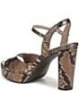 Naturalizer Marigold Metallic Snake Print Leather Ankle Strap Platform Block Heel Sandals - Image 4
