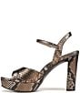 Naturalizer Marigold Metallic Snake Print Leather Ankle Strap Platform Block Heel Sandals - Image 5
