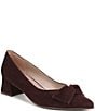 Naturalizer Mavis Suede Pointed Toe Block Heel Bow Pumps - Image 1