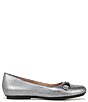 Color:Silver - Image 2 - Maxwell Bit Chain Metallic Leather Ballet Flats