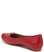Color:Crimson Red - Image 4 - Maxwell Chain Bit Leather Casual Ballet Flats