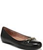 Color:Black - Image 1 - Maxwell Chain Bit Leather Casual Ballet Flats