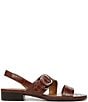 Color:Cappuccino - Image 2 - Meesha Croco Banded Buckle Detail Slingback Sandals