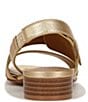 Color:Dark Gold - Image 3 - Meesha Leather Banded Buckle Detail Slingback Sandals