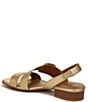 Color:Dark Gold - Image 4 - Meesha Leather Banded Buckle Detail Slingback Sandals